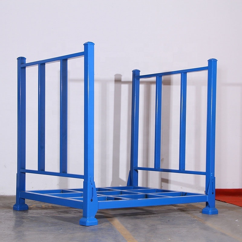 Factory wholesale strong loading capacity steel storage rack custom portable metal foldable stacking rack