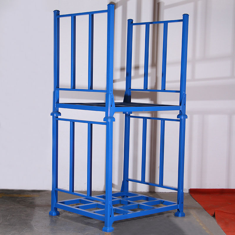 Mracking affordable steel foldable stacking rack custom large size fabric storage racks shelf for warehouse