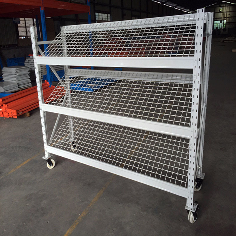 Customized Steel Warehouse Heavy Duty Wire Shelving Rack With Wheels