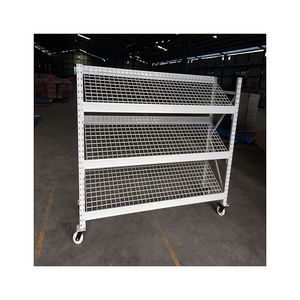 Customized Steel Warehouse Heavy Duty Wire Shelving Rack With Wheels