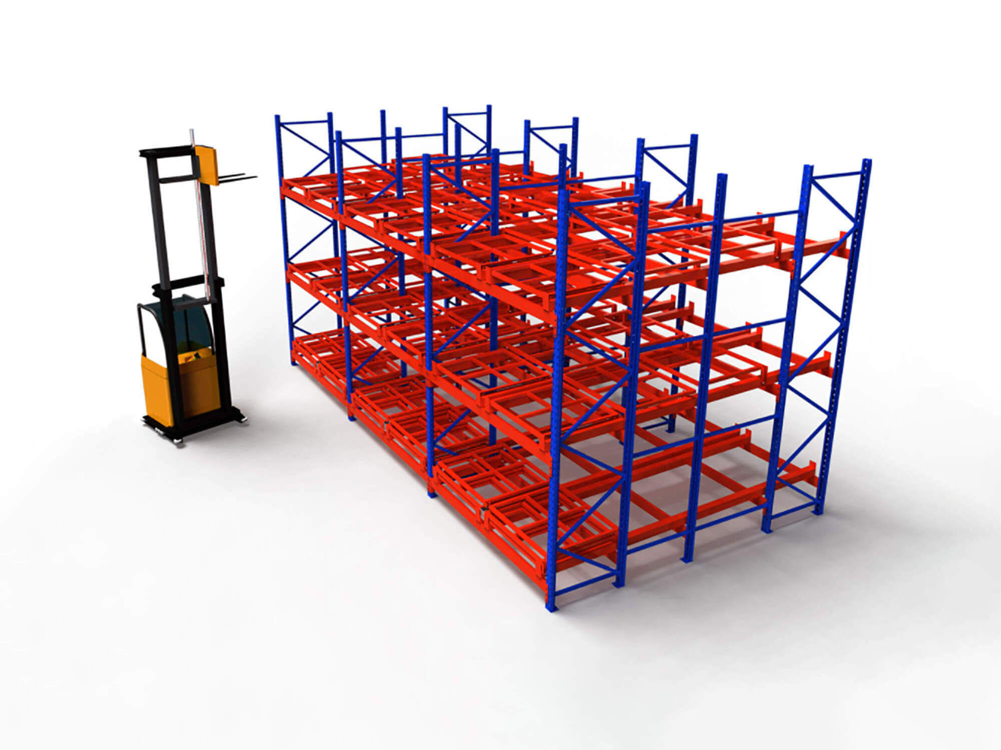 Mracking Wholesale Customized 1000kg Heavy Duty Push Back Warehouse Pallet Racking for Sale Warehouse Storage Custom Made Size