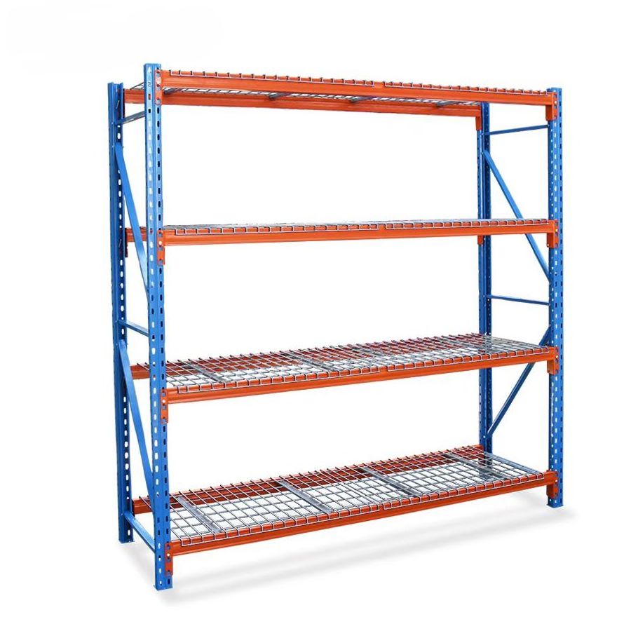 Mracking china customized metal rack boltless 4 tier assemble medium duty long span shelving for sale