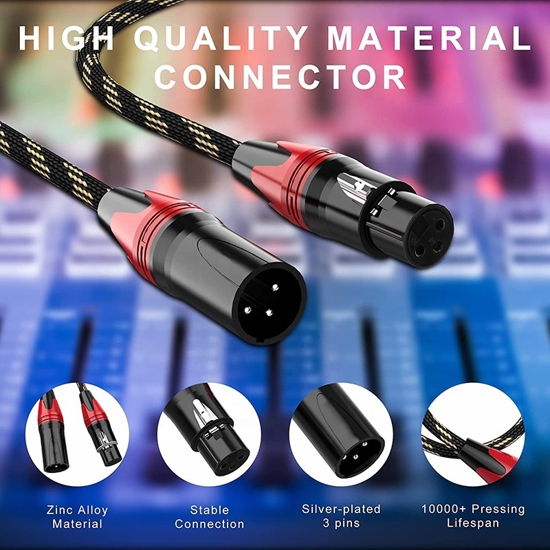 3 Pin Connector XLR Female To XLR Male Speaker Microphone Balanced Cable Audio Cable