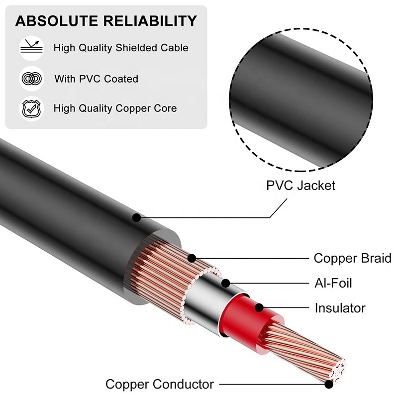 High Quality Gold-Plated 2RCA 2 RCA Male To 2RCA 2 RCA Male Coaxial Stereo Audio RCA AV Cables Hifi Speaker Cable