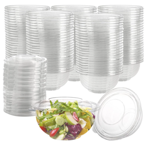 To Go Plastic Bowl Food Plastic Transparent Disposable Bpa Free Salad Bowl With Lid 16oz 24oz 32oz 48oz 64oz Salad Bowls