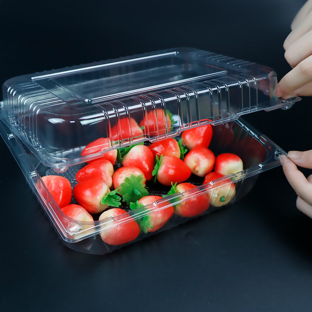 custom food grade plastic fruit container packaging fruit punnet tray clamshell