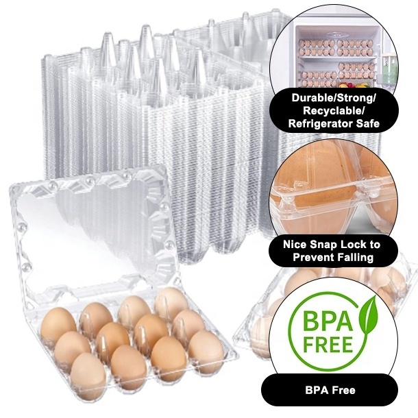 Egg Cartons 12 Cell Plastic Egg Cartons With 12 Holes 3X4 Egg Carton