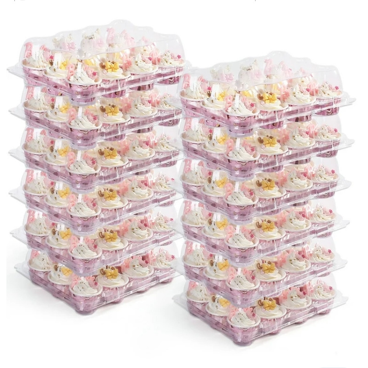 1 2 4 6 12 24 Count Clear Plastic PET Cupcake Containers Wholesale Cupcake Plastic Container Cupcakes Containers