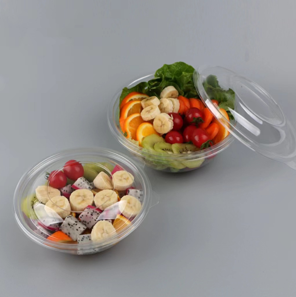 To Go Plastic Bowl Food Plastic Transparent Disposable Bpa Free Salad Bowl With Lid 16oz 24oz 32oz 48oz 64oz Salad Bowls