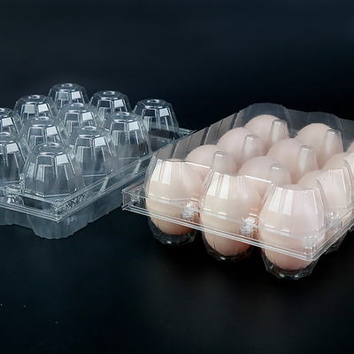 food grade 12 cells plastic chicken egg tray blister plastic tray for 12 duck eggs disposable plastic 12 egg tray