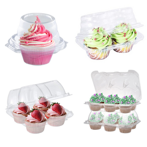 1 2 4 6 12 24 Count Clear Plastic PET Cupcake Containers Wholesale Cupcake Plastic Container Cupcakes Containers