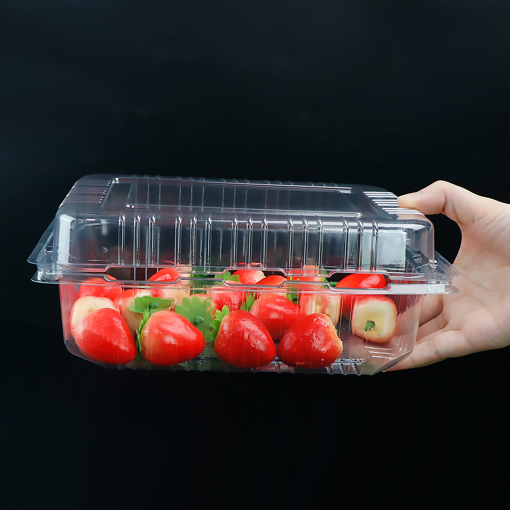 custom food grade plastic fruit container packaging fruit punnet tray clamshell