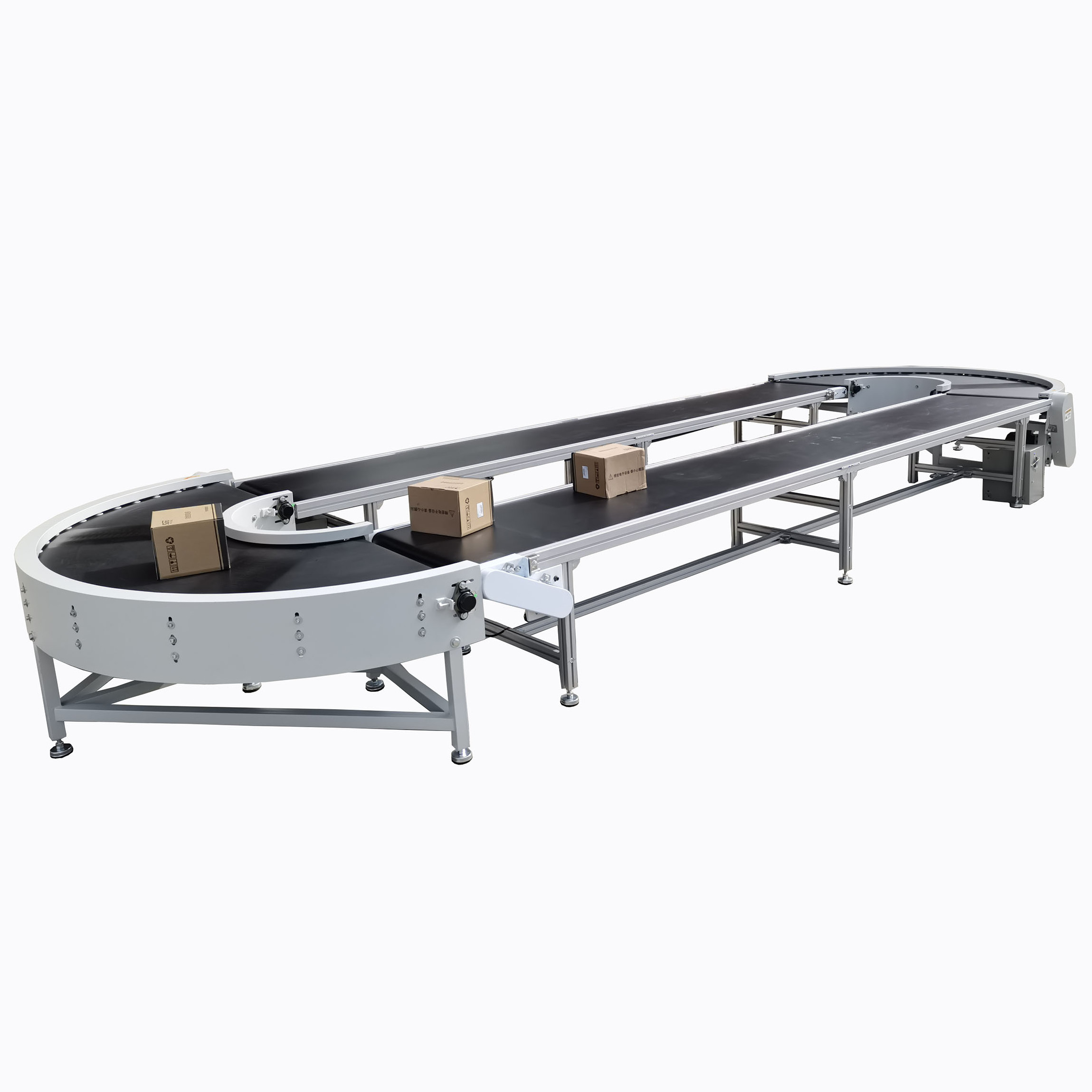 OEM Powered 180 degree 360 degree curve assemble line semi circle return belt Conveyor