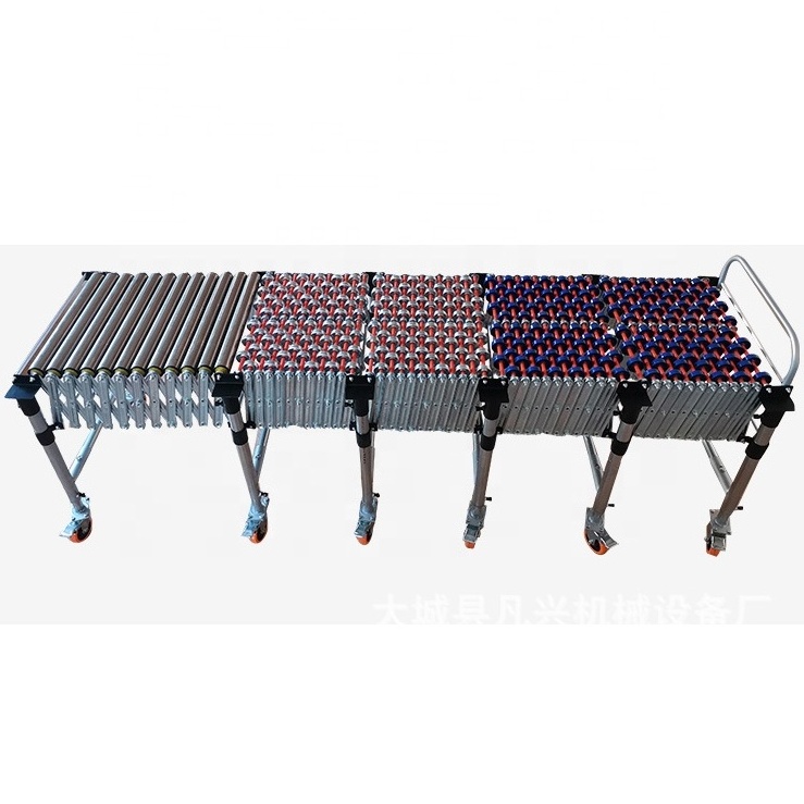 Truck Cheap price Wholesales Flexible Manual metal Skate Wheel Telescopic conveyor belt