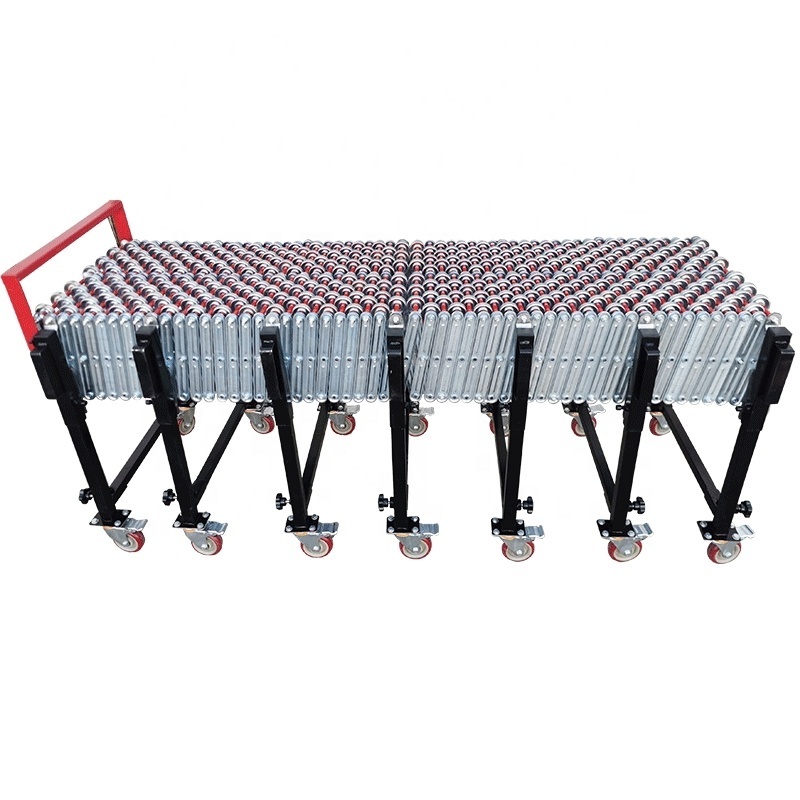 Truck Cheap price Wholesales Flexible Manual metal Skate Wheel Telescopic conveyor belt