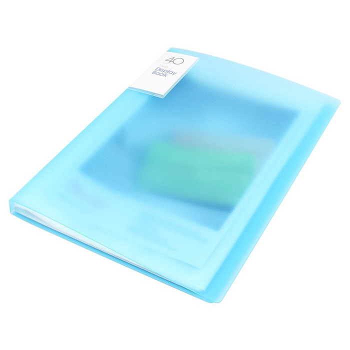 Clear Book 40 Pocket File Folder A4 Size 80 Page Protector Presentation Book Sheets for Report Artworks Meeting Blue