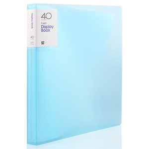 Clear Book 40 Pocket File Folder A4 Size 80 Page Protector Presentation Book Sheets for Report Artworks Meeting Blue