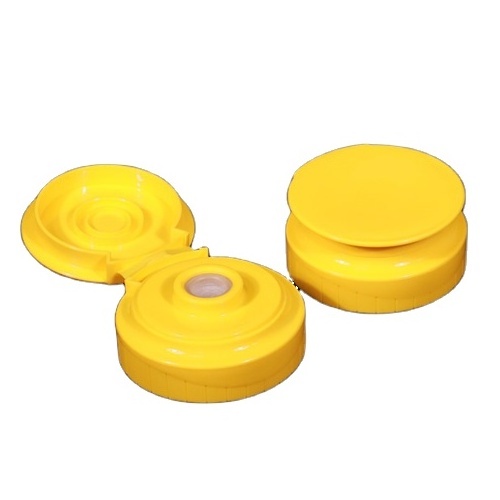 New Design 38-400 Food Grade PP Material Plastic Trencher Cap Shape Flip Top Sauce Closure With One Way Silicone Valve