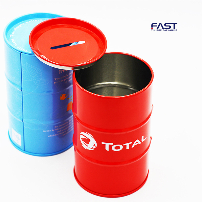 Wholesale Custom Empty Saving Can Piggy Bank Tin Cans Round Cylinder Cans Tins Collection Coin Bank Tin Box