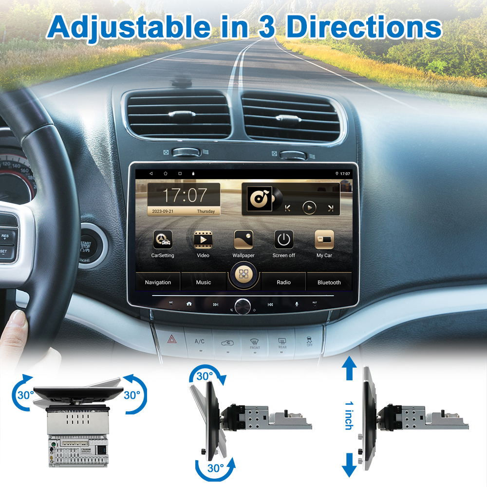 Android Removable Touch Screen 10.1 inch Radios Car Multimedia Player With GPS 1 din DVD player for Universal Car