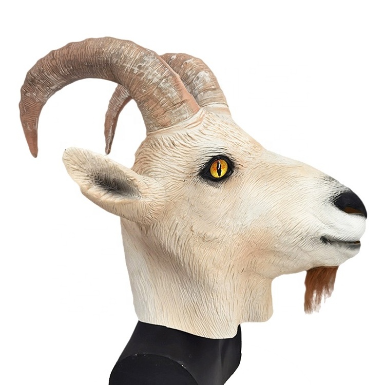 Halloween Funny Goat Mask Cosplay Holiday Party Props Animal Latex Masks