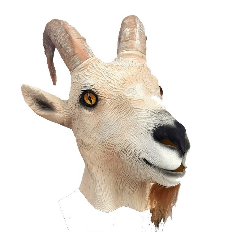 Halloween Funny Goat Mask Cosplay Holiday Party Props Animal Latex Masks