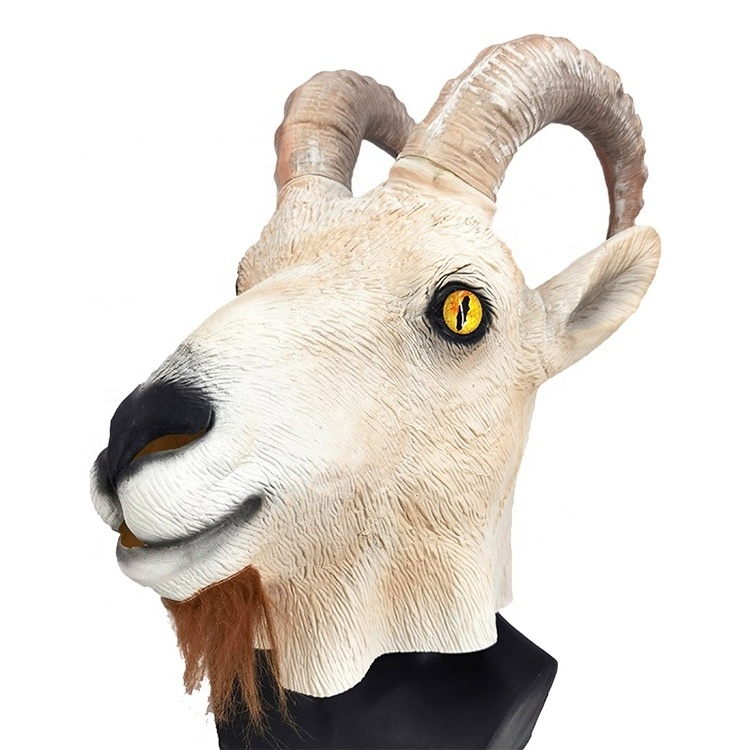 Halloween Funny Goat Mask Cosplay Holiday Party Props Animal Latex Masks