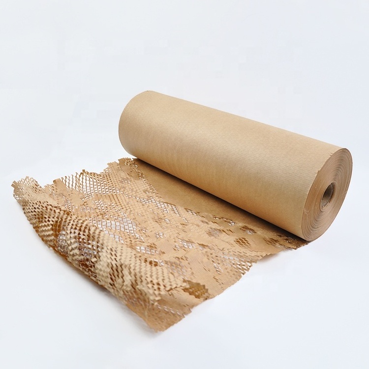 Protective Cushioning Customized Size 50cm 10m 80Gms Packaging Roll Black White Brown Kraft Wrap Honeycomb Paper