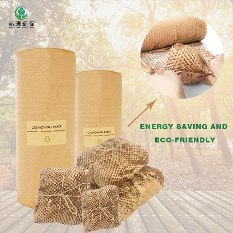 Protective Cushioning Customized Size 50cm 10m 80Gms Packaging Roll Black White Brown Kraft Wrap Honeycomb Paper