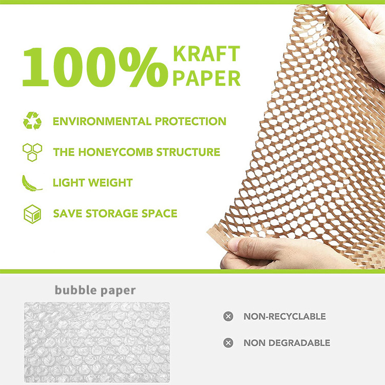 Customized size multicolor honeycomb paper packaging materials recyclable cushion paper wrap sheet