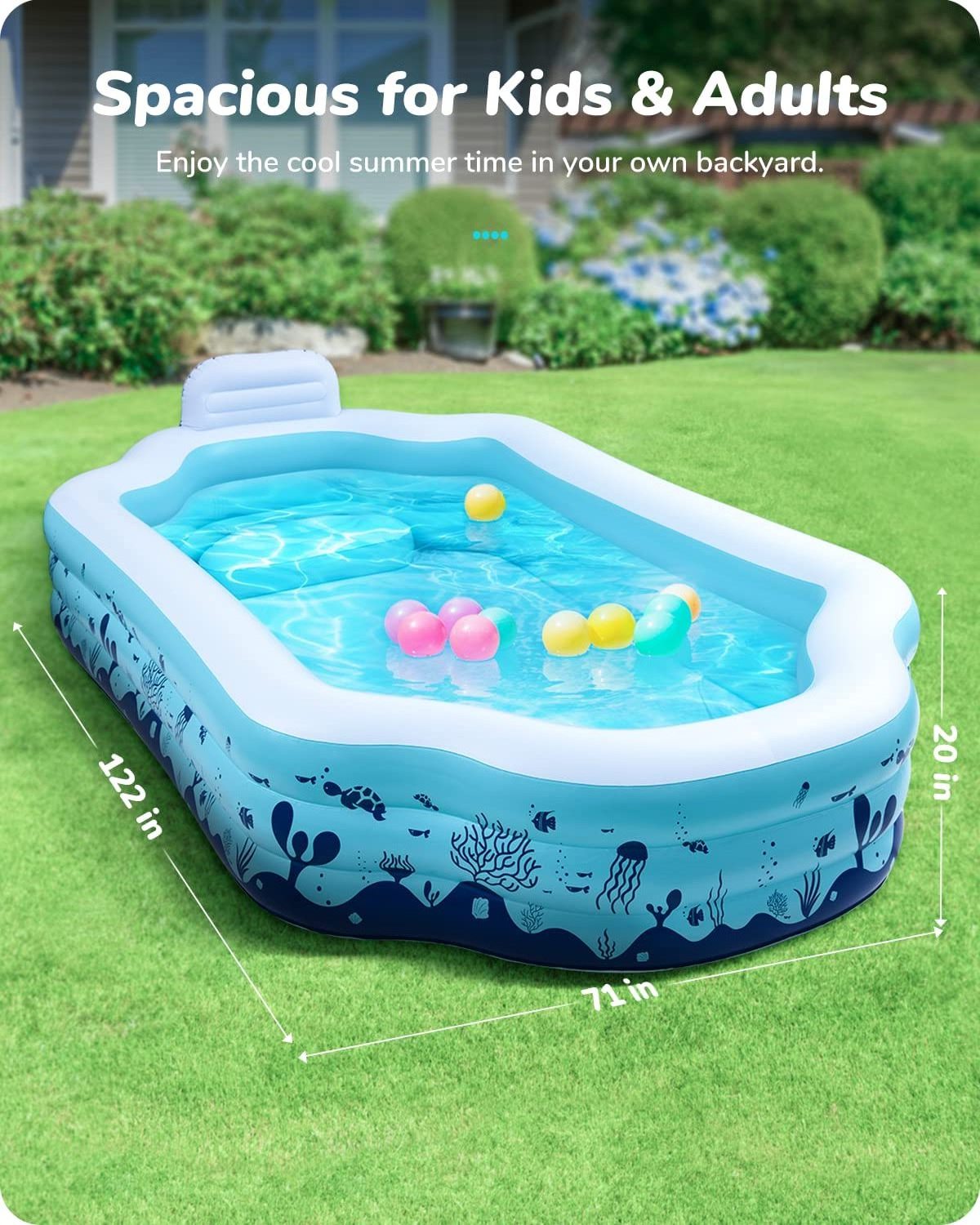 Home Family Kids Full Sized Inflatable Lounge Pool Children Garden Backyard Inflatable Swimming Pool