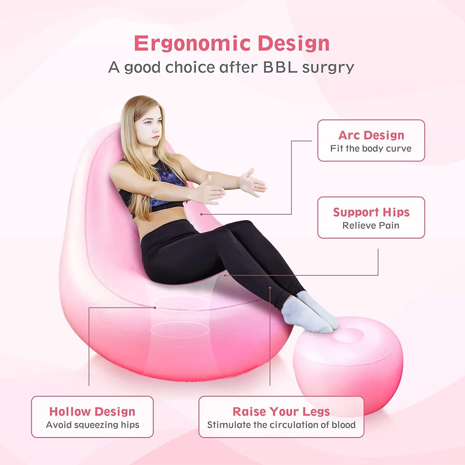 New Custom Foldable Inflatable Sofa Couch Sleeping Bed Pink Inflatable Sofa