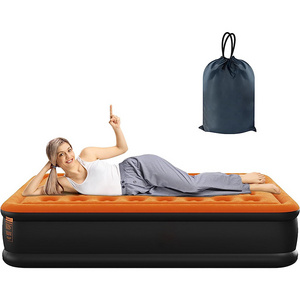 Luxury Pvc And Flocking King Size Self-Inflating Air Bed With Built In Pump Inflatable Bed