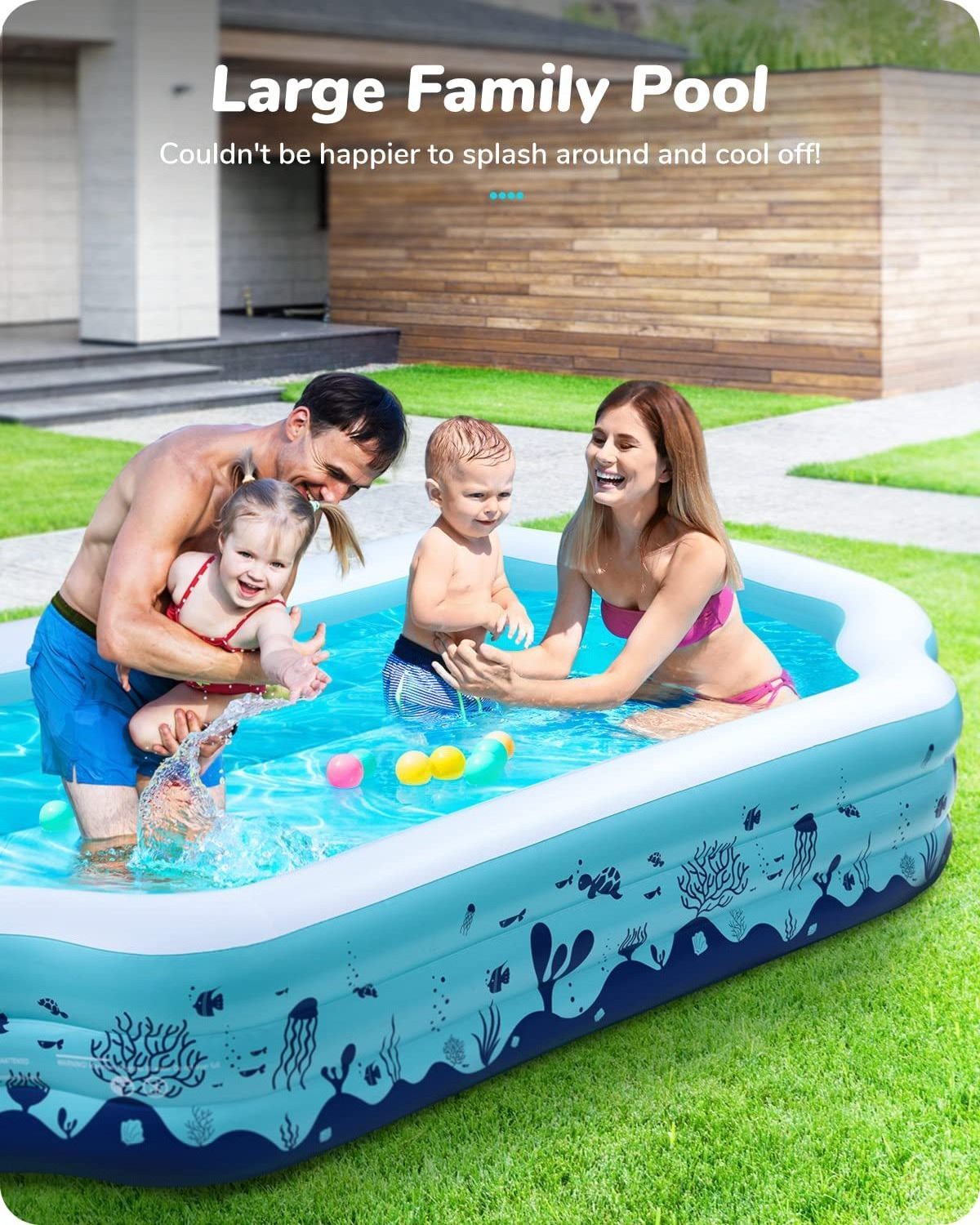 Home Family Kids Full Sized Inflatable Lounge Pool Children Garden Backyard Inflatable Swimming Pool