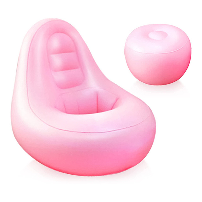 New Custom Foldable Inflatable Sofa Couch Sleeping Bed Pink Inflatable Sofa