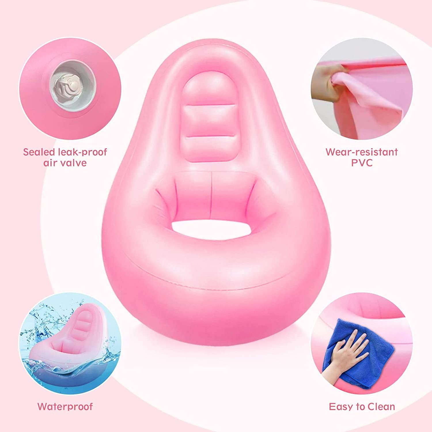 New Custom Foldable Inflatable Sofa Couch Sleeping Bed Pink Inflatable Sofa