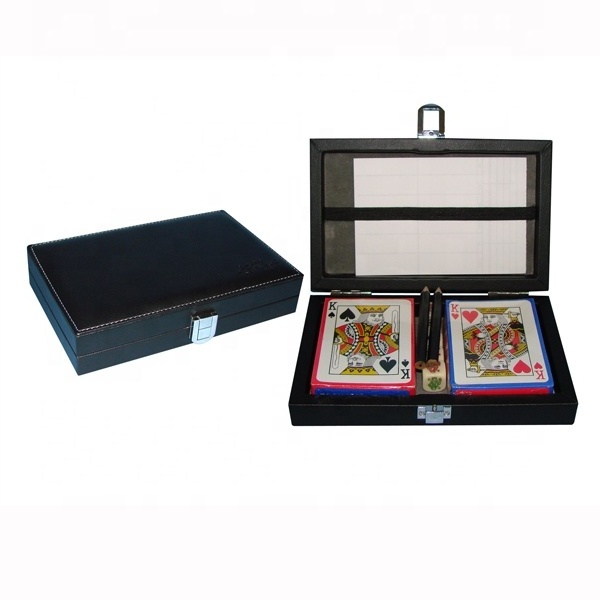 Premium leather poker set