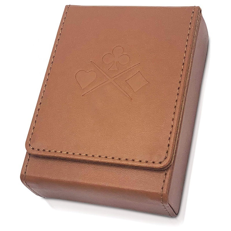 Single Deck Leather Playing Card Case Holder