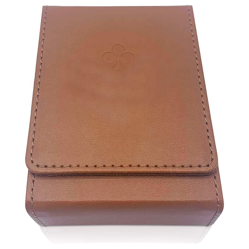 Single Deck Leather Playing Card Case Holder