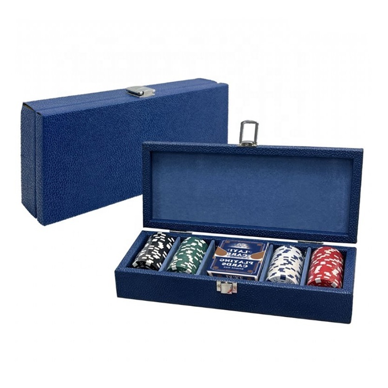 High Quantity Clay 100pcs Poker Chips Set with leather Case ,poker chip game set