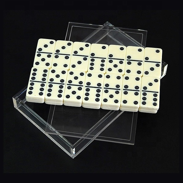 Acrylic Dominoes Double 12 Game Set Train Dominoes Made from Durable Melamine Material