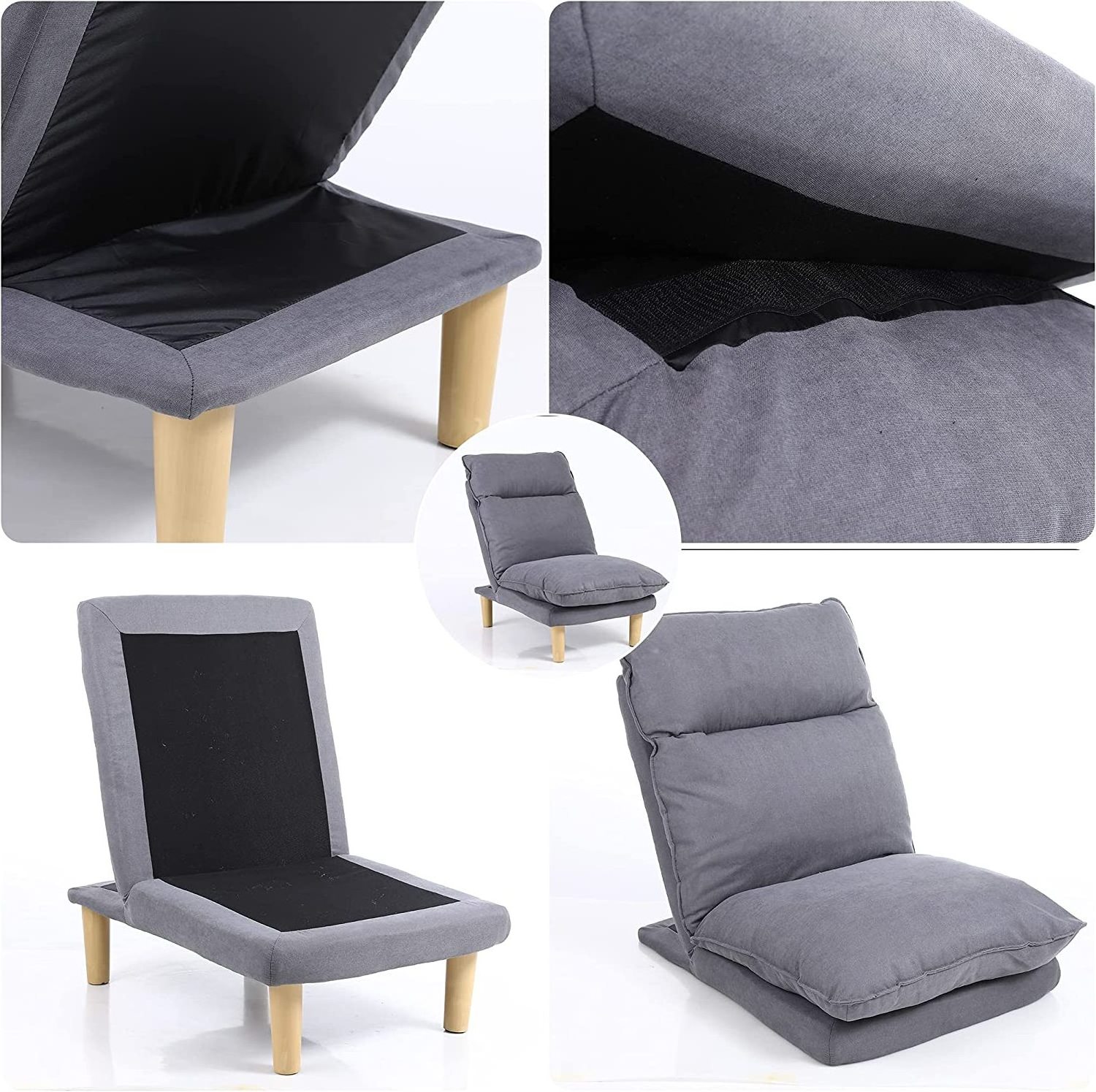 Factory Price 14-Position Adjustable Floor Chaise Lounge Sofa Gaming Chair for living room