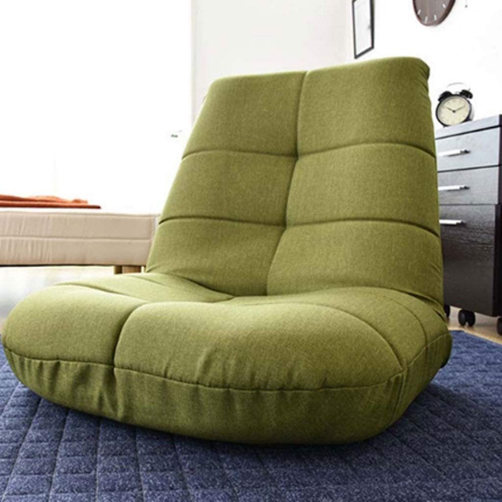 Foldable Japanese floor leisure chair linen fabric upholstery living room furniture relax chair