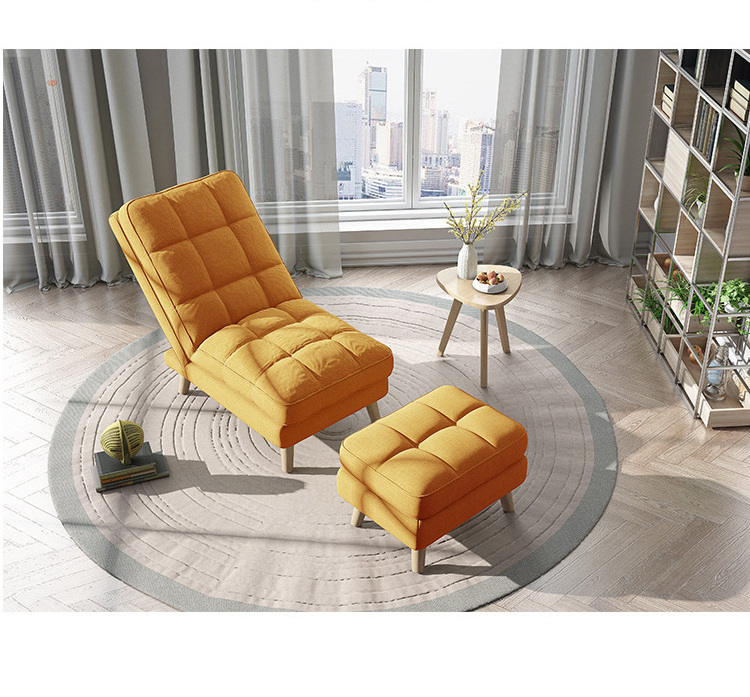 floor furniture comfortable single seating Balcony Small Tatami Folding lazy easy Chair and Ottoman set