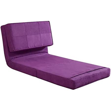 factory price Ultra Soft Suede adjustable Position Convertible Flip Foam mattress Lounge Chair