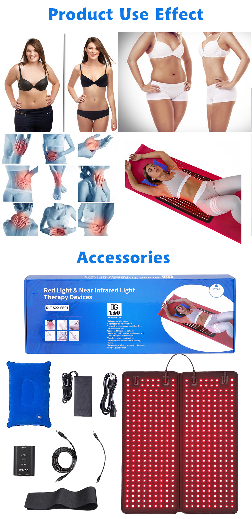 DGYAO Back Pad with 912 Red Light&456 Near Infrared Light,Back Pain Relief Device Beauty equipment