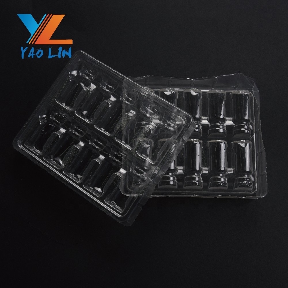 plastic 1ml 2ml 10ml injection vial tray blister packaging