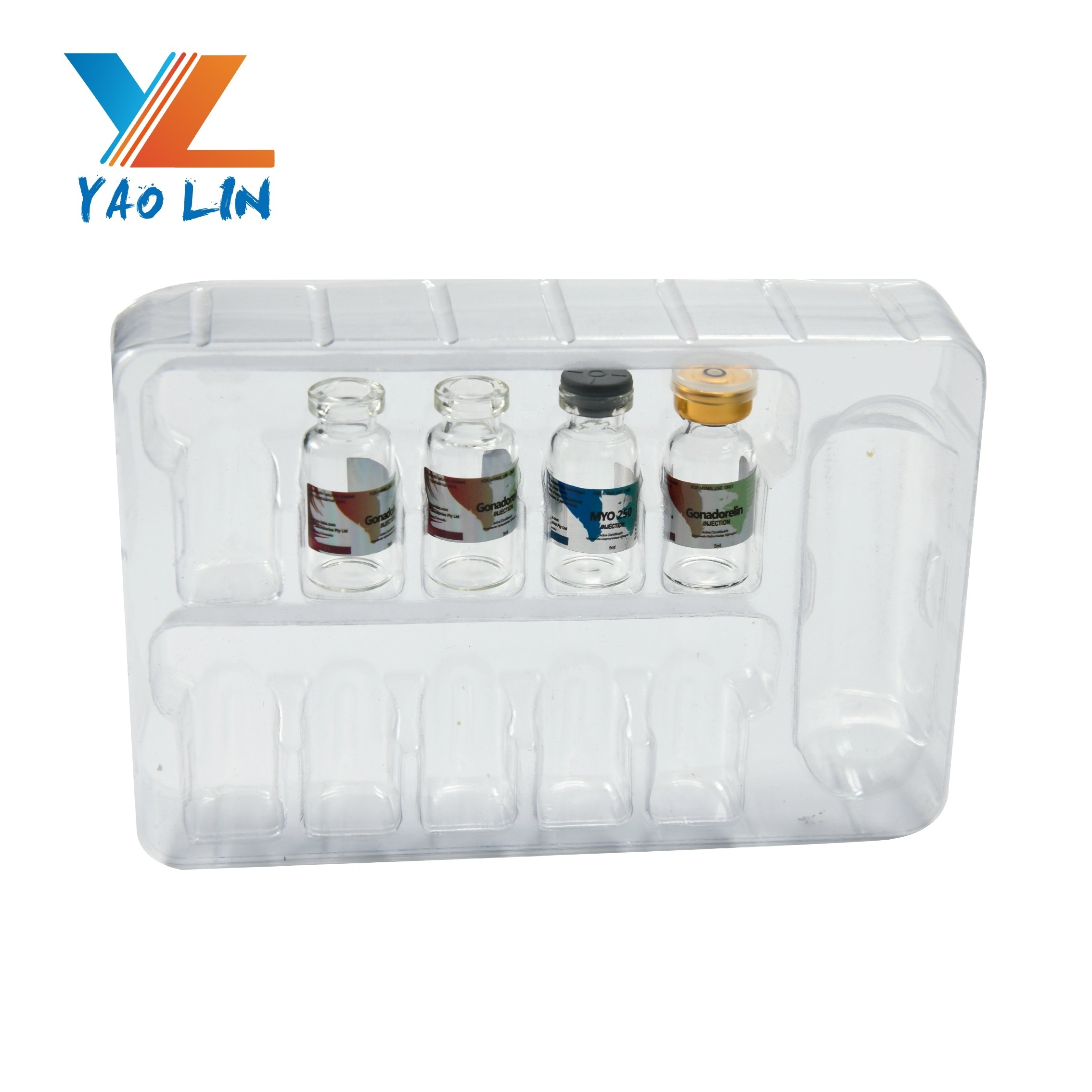 plastic 1ml 2ml 10ml injection vial tray blister packaging