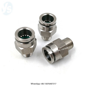 YS PC12-02 Straight Quick Connect Tube Air Fittings, 12mm 1/4" Air Coupling Fitting, Straight Metal Quick Release Coupling