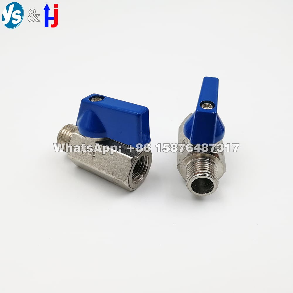 YS DN6 1/8 Male and Female Thread Mini Chrome Plated Brass Ball Valve